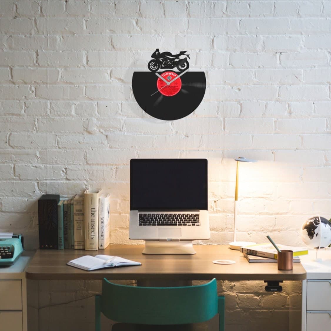 Reloj de pared de vinilo con moto, foto 6