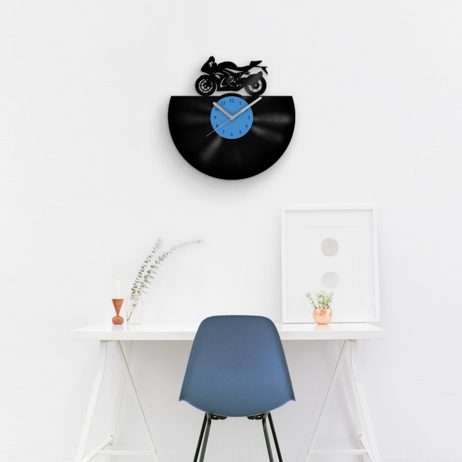 Reloj de pared de vinilo con moto, foto 9