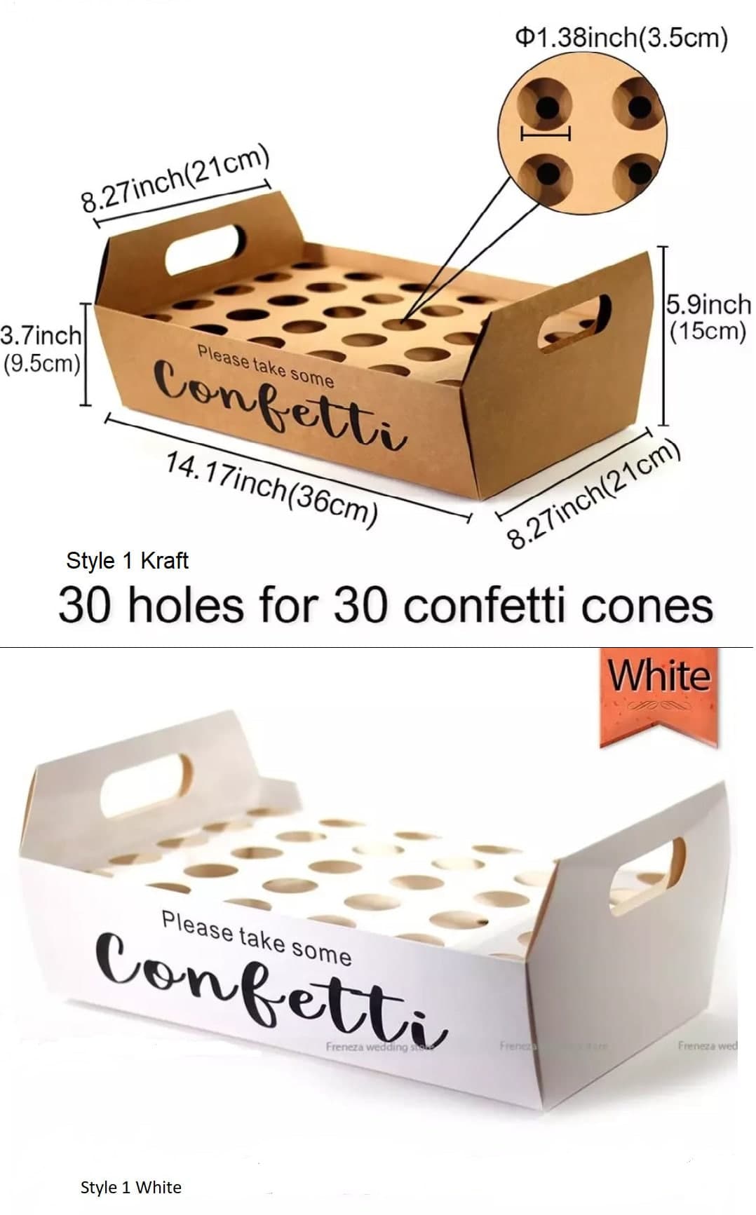 Cesta con varios conos de confeti listos para que los invitados los cojan a la salida de la ceremonia