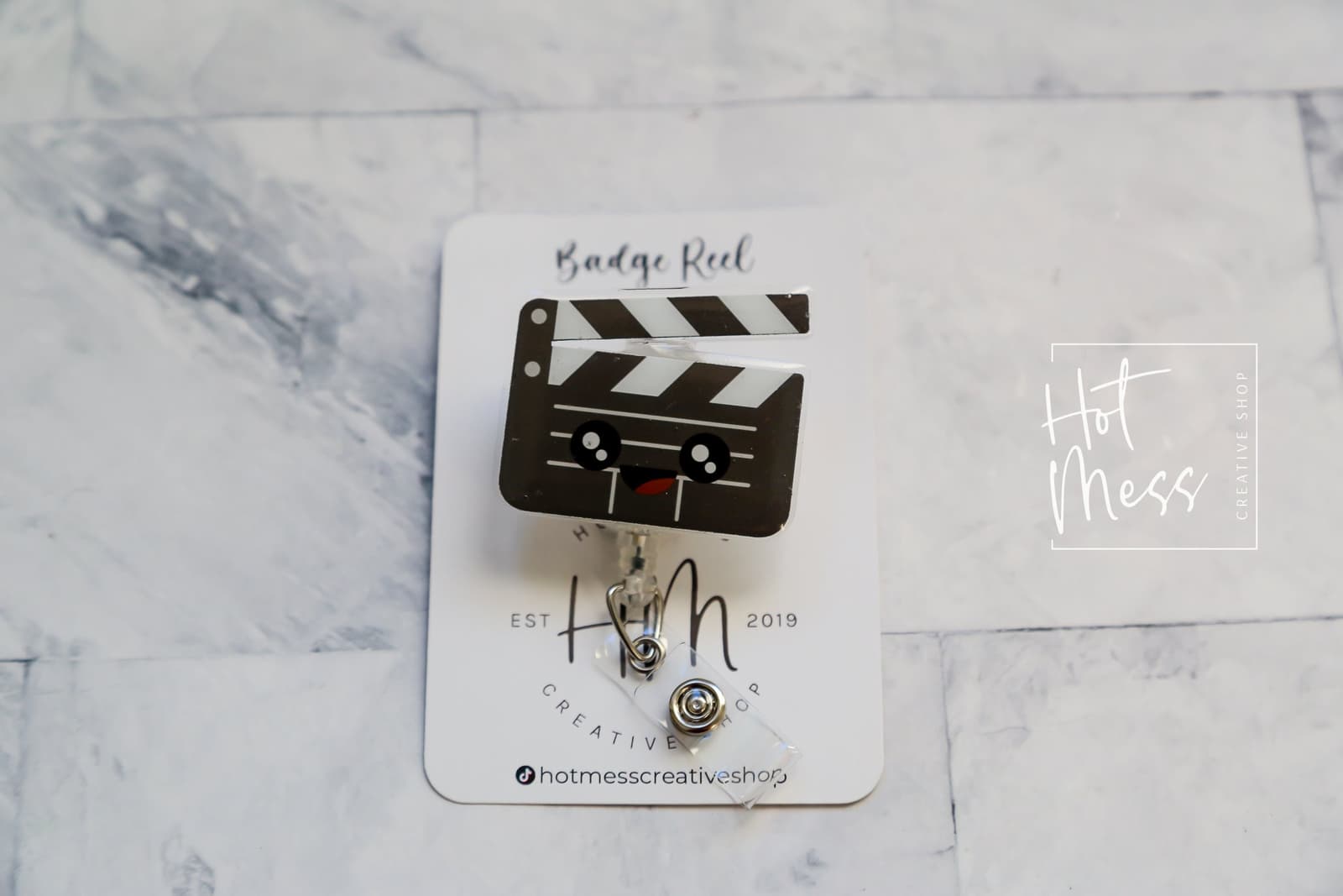 Portatarjetas retráctil de claqueta de cine, foto 4