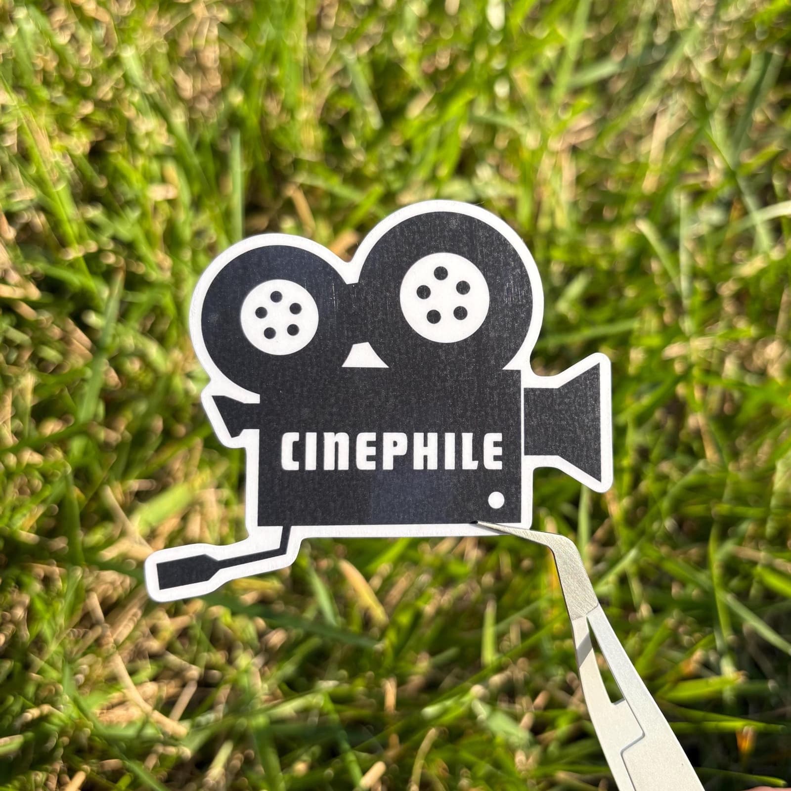 Pegatina o imán de proyector de cine