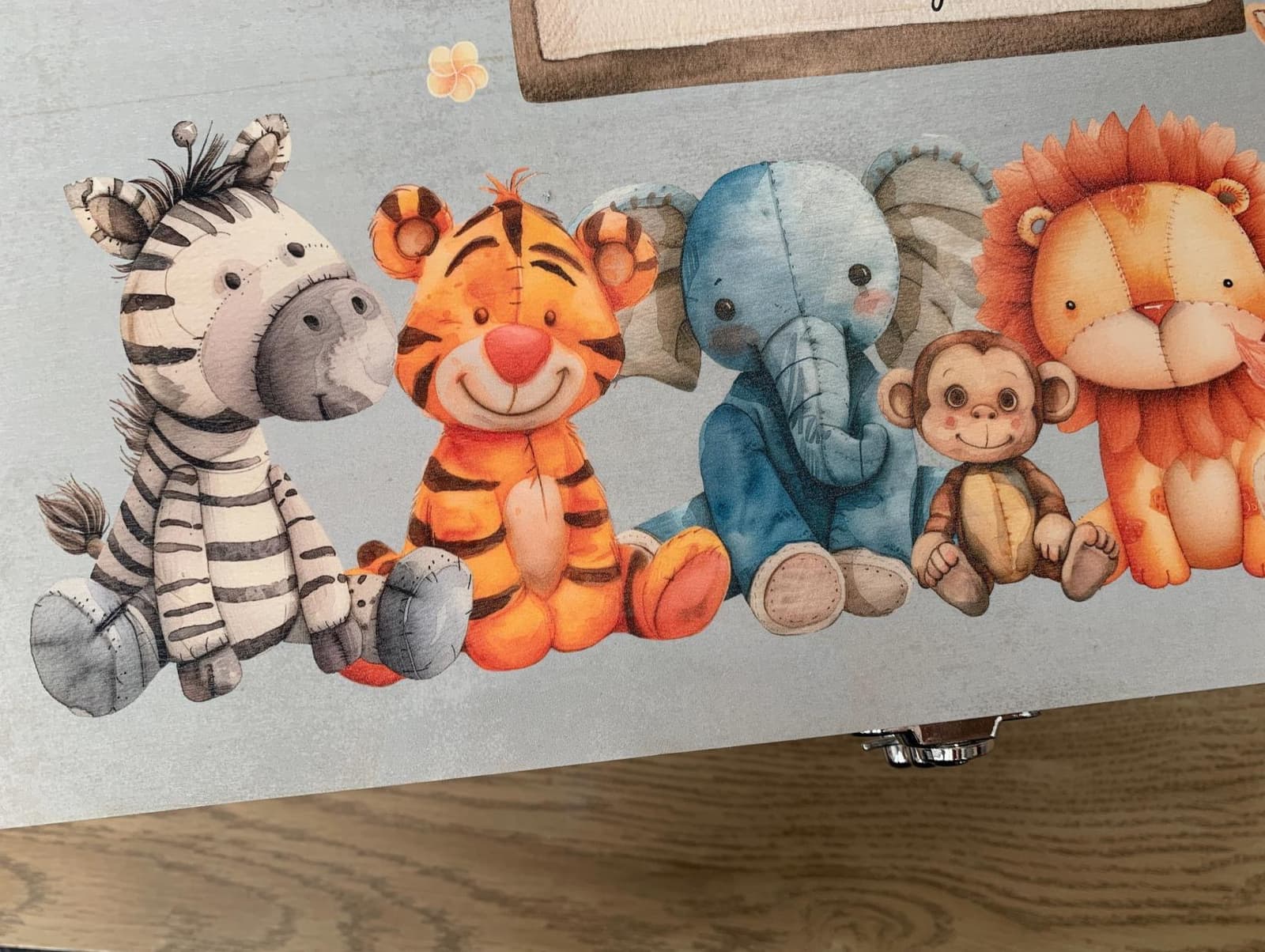Caja de recuerdos infantil de animales de la selva, foto 2