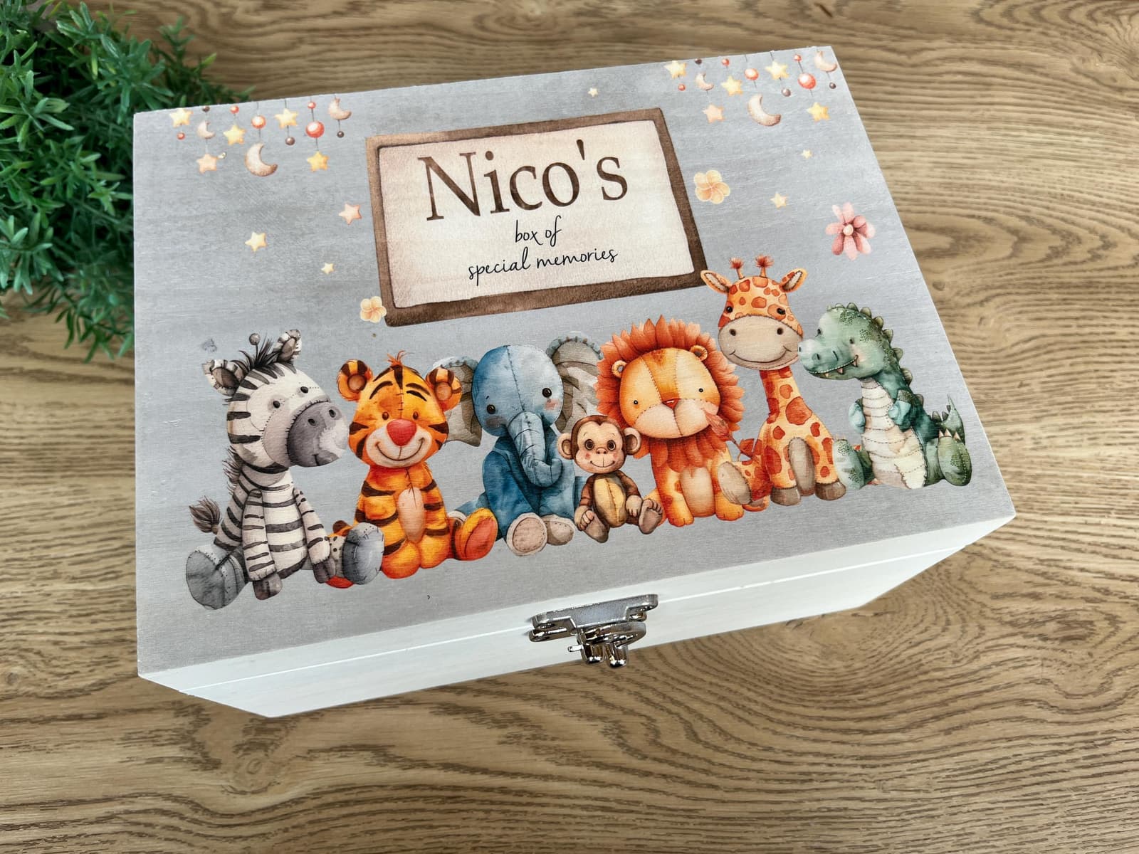 Caja de recuerdos infantil de animales de la selva, foto 8