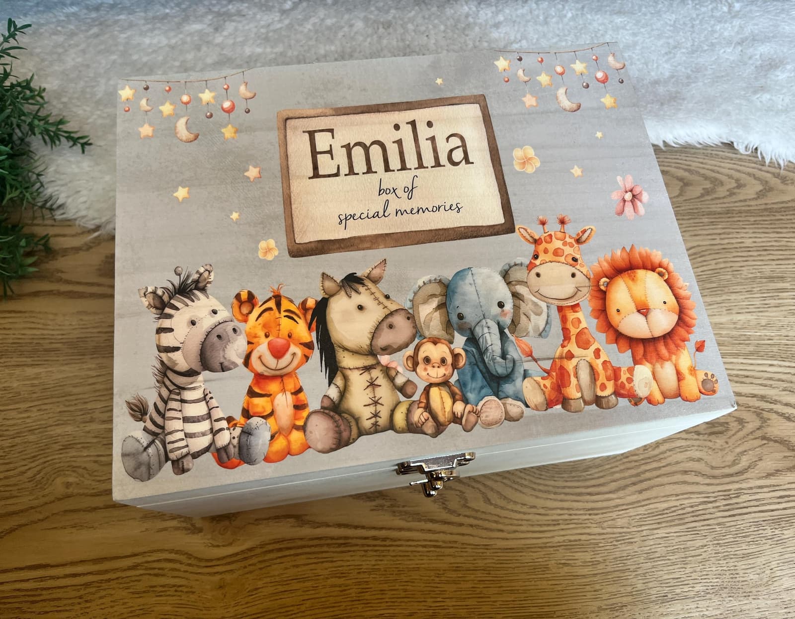 Caja de recuerdos infantil de animales de la selva, foto 9