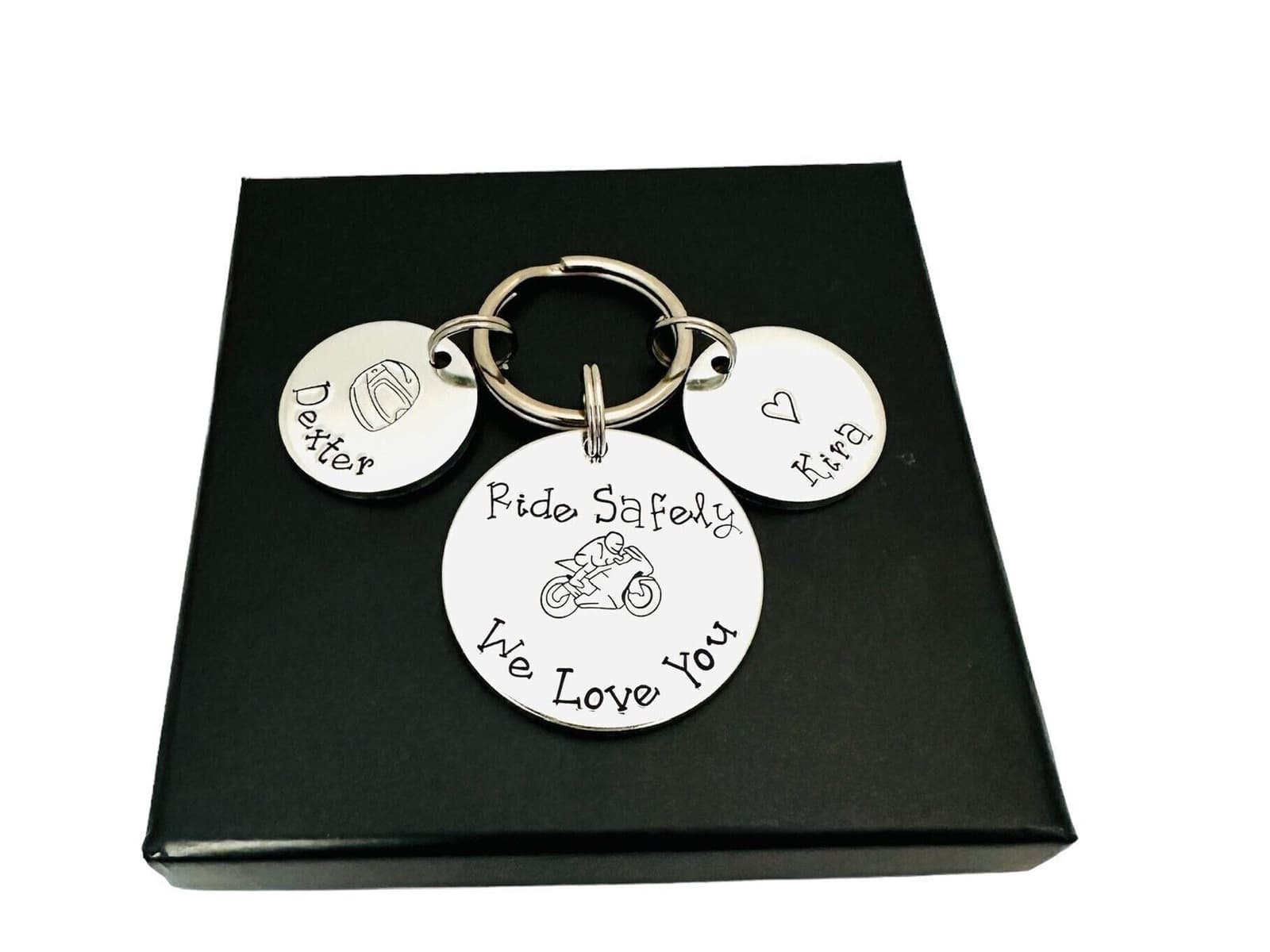 Rode safely motorbike keyring