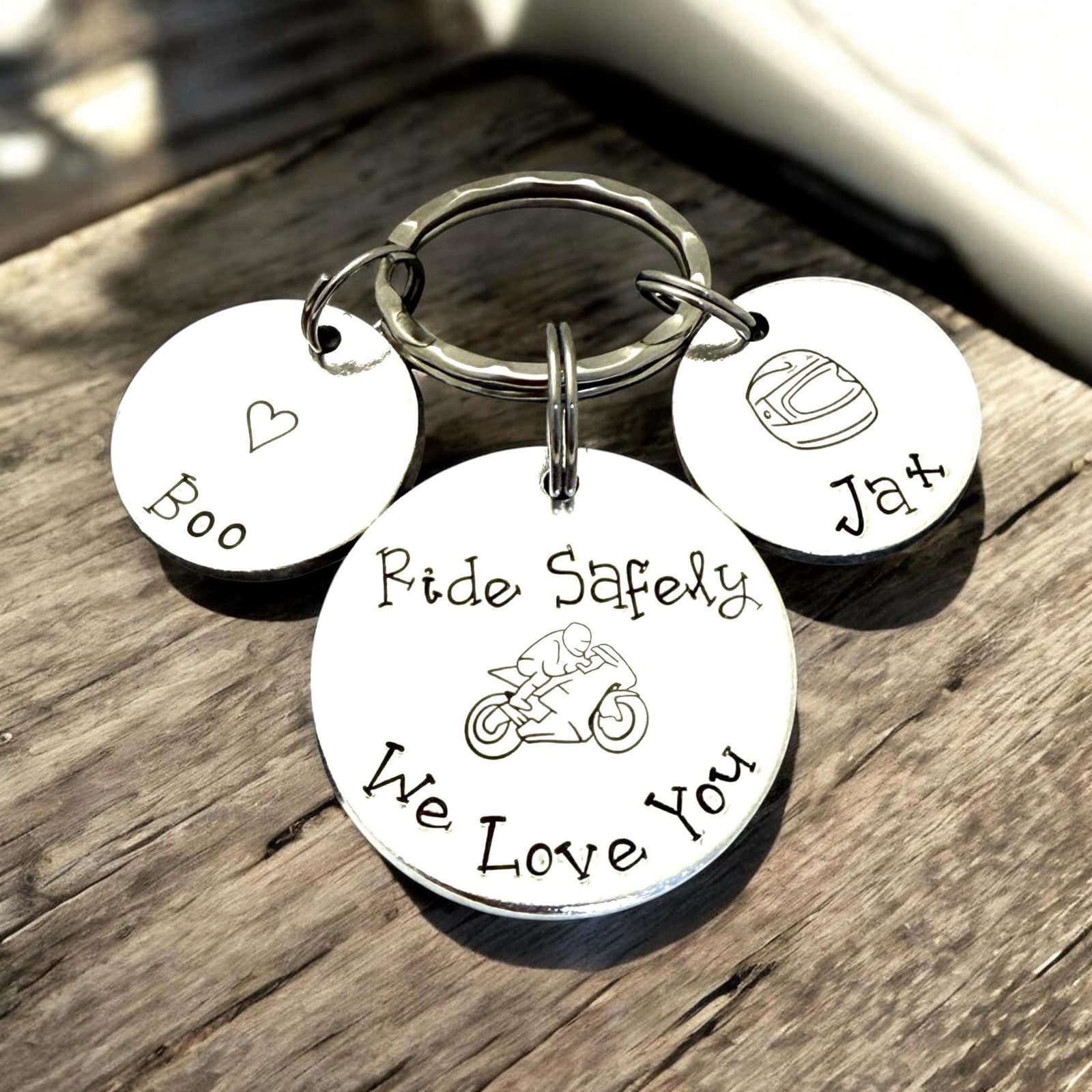 Llavero «Ride Safely» para motorista