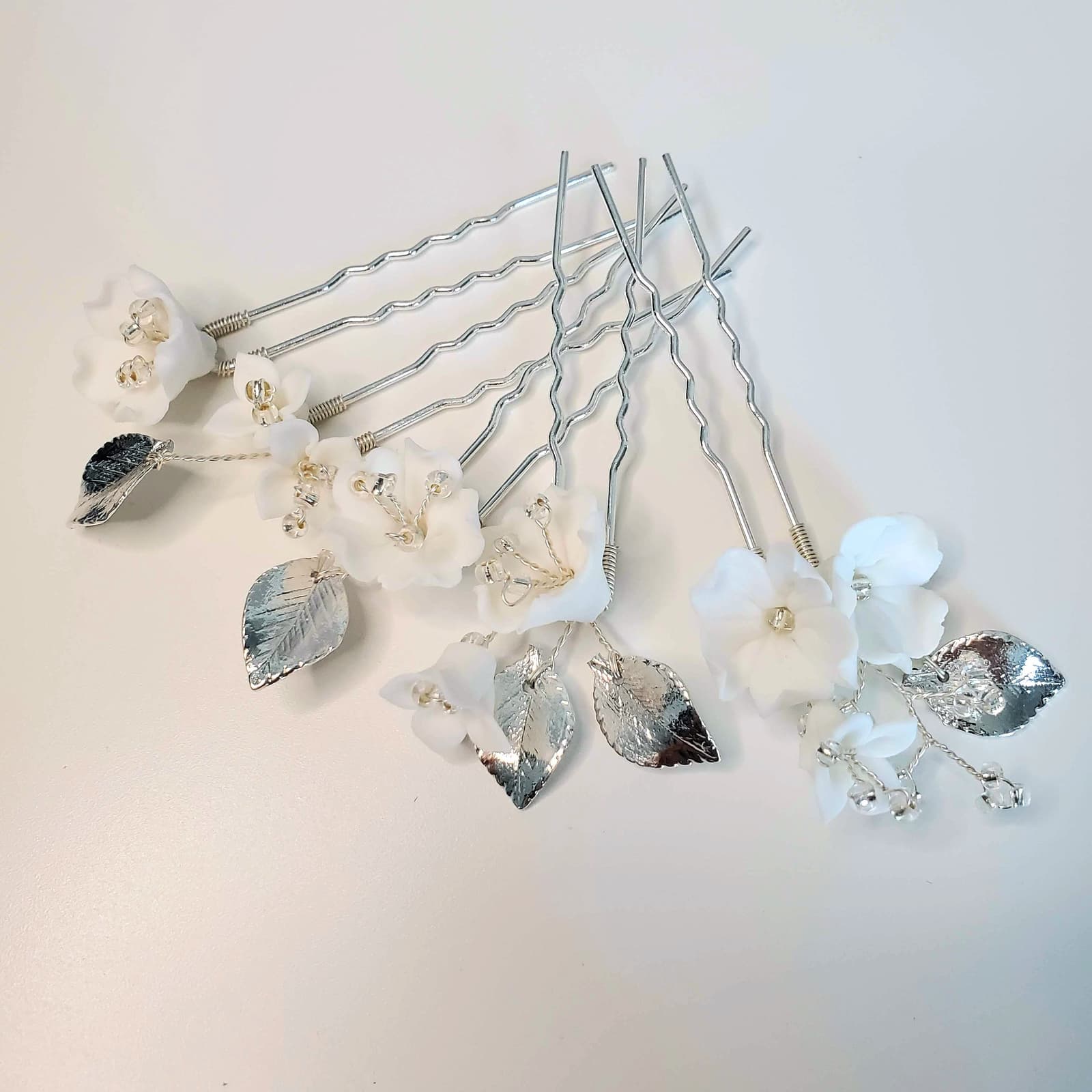 Set de horquillas de cerámica floral para bodas, foto 4