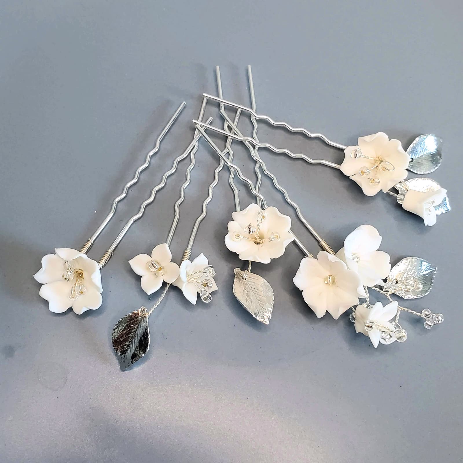 Set de horquillas de cerámica floral para bodas, foto 2