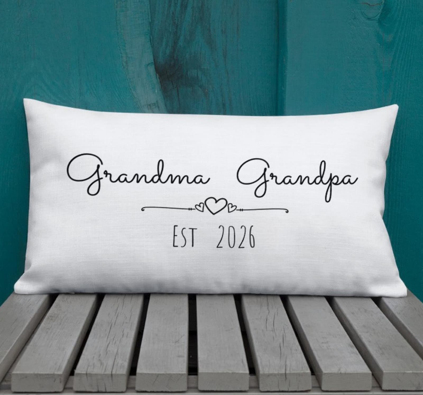 Cojín personalizado para futuros abuelos,