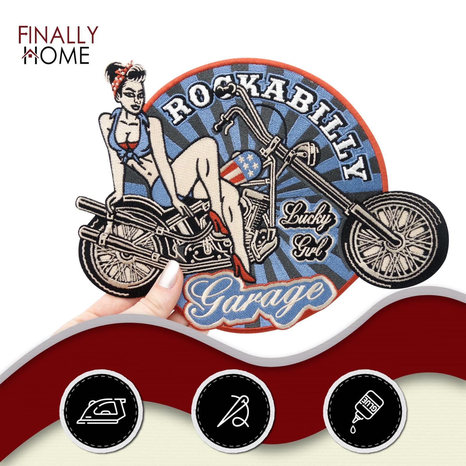 Parche vintage rockabilly para chaqueta de moto, foto 3