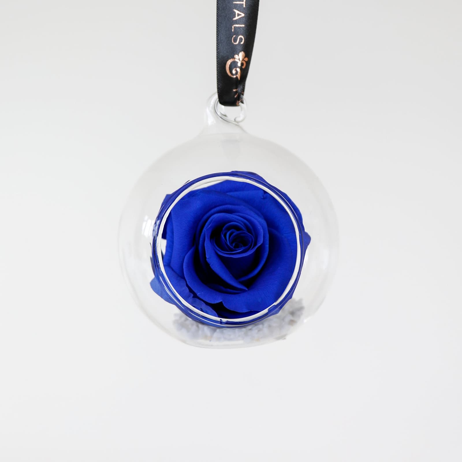 Rosa eterna azul en bola de cristal colgante, foto 4