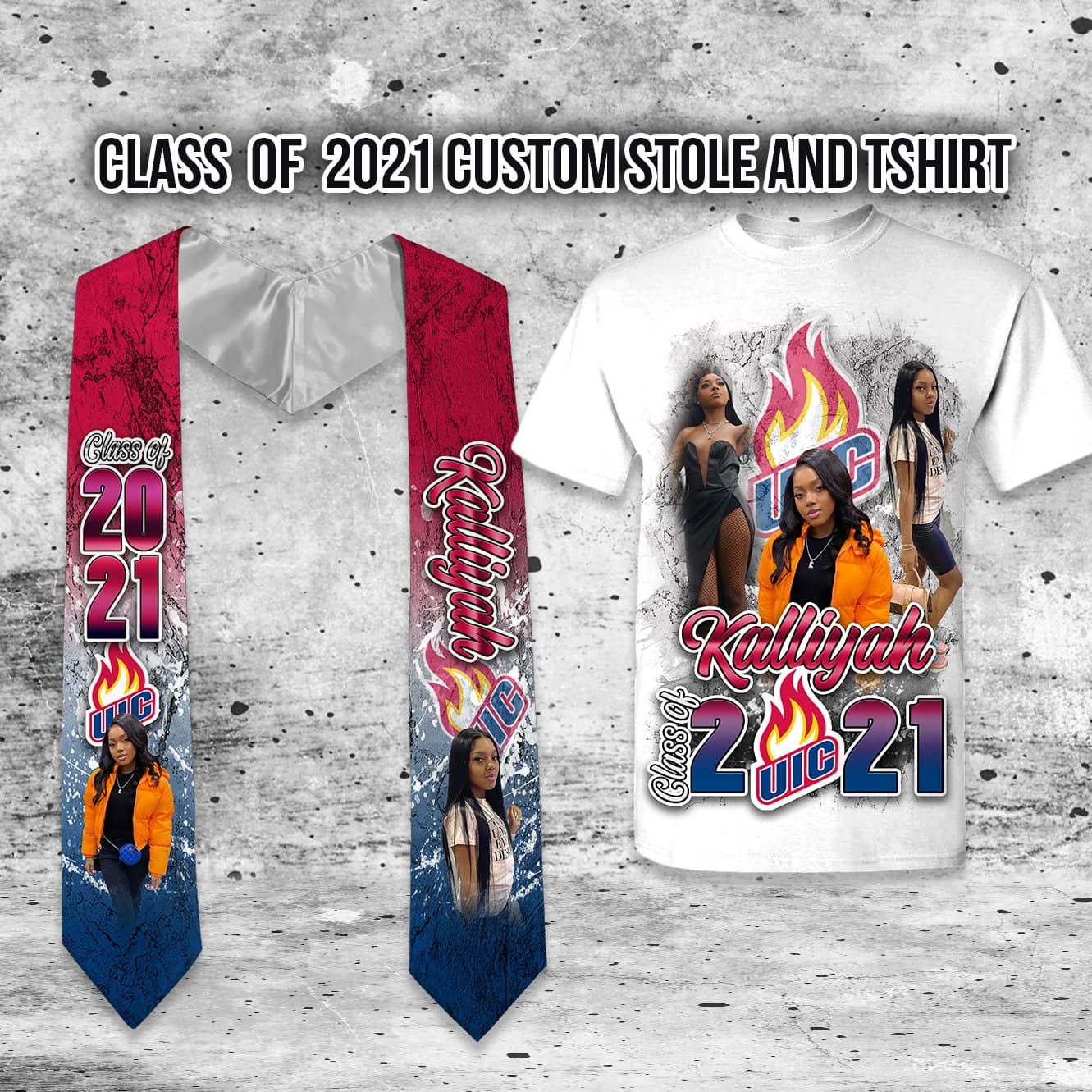 Estola de graduación y camiseta a juego personalizadas, foto 6