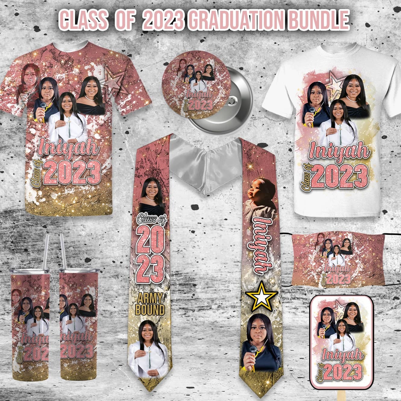 Estola de graduación y camiseta a juego personalizadas, foto 2