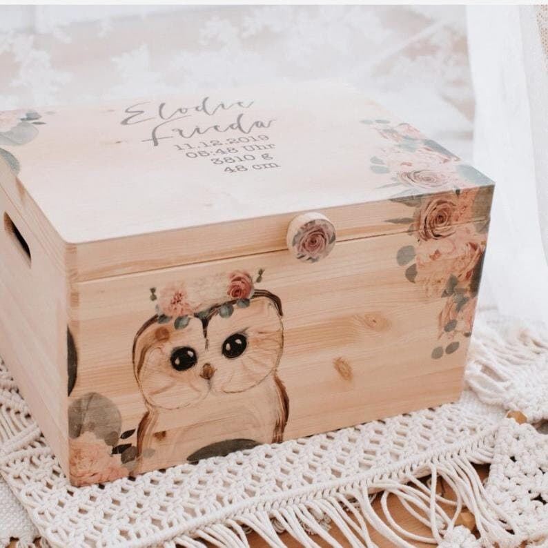 Geschenk zur Geburt Mädchen Eule