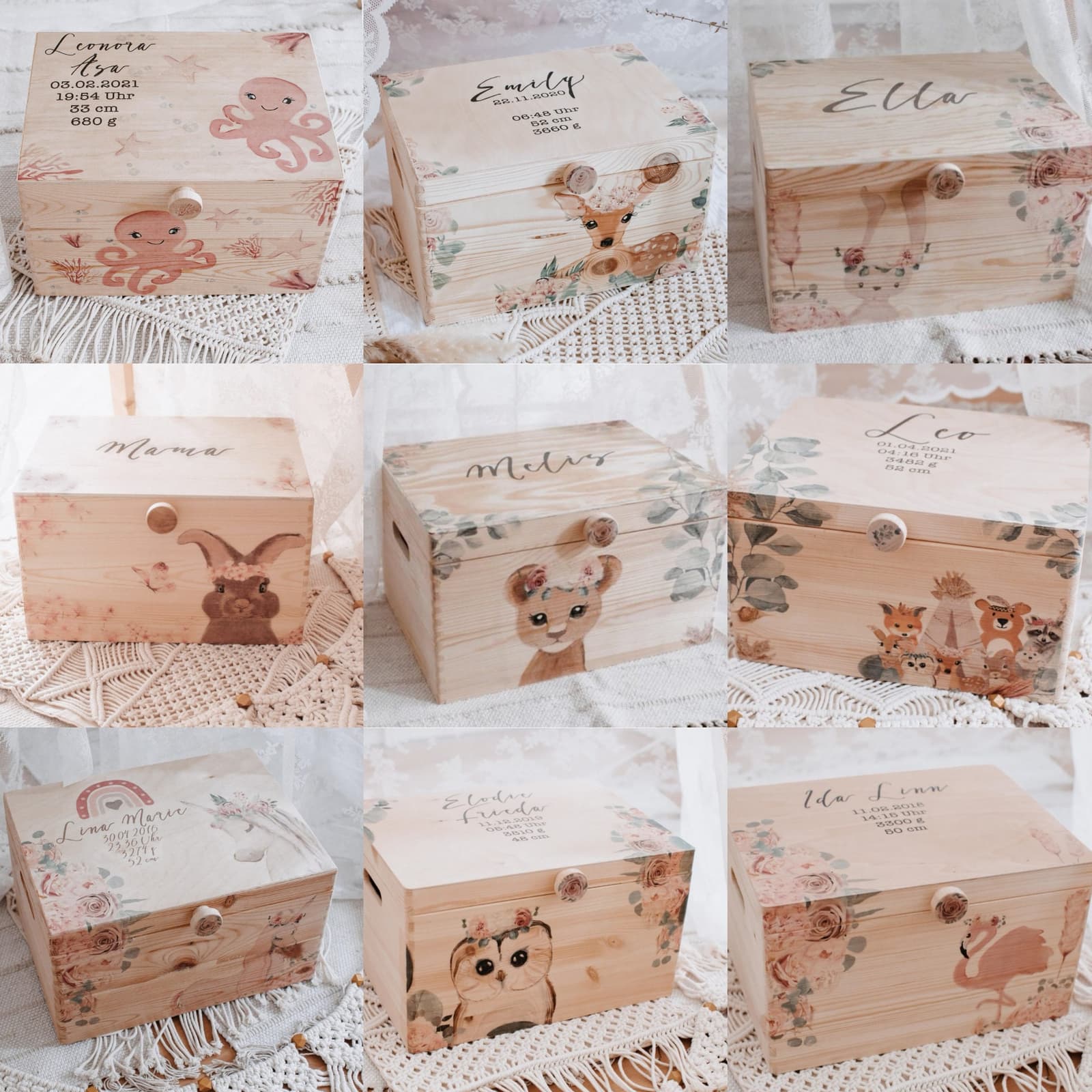 Memory Box Holz Babygeschenk
