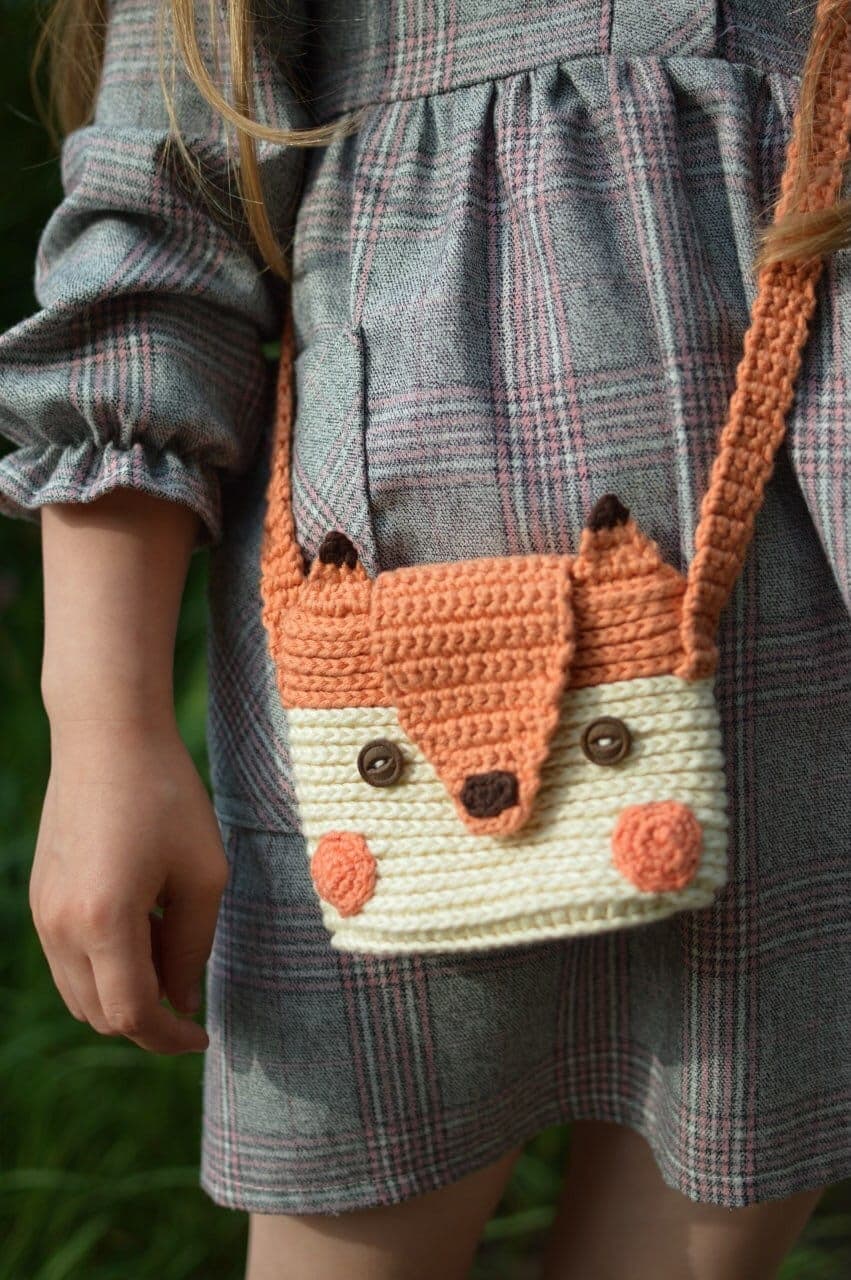 Bolso de ganchillo con diseño de zorro para cámara Instax, foto 3