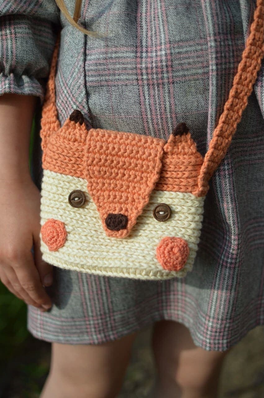 Bolso de ganchillo con diseño de zorro para cámara Instax, foto 9