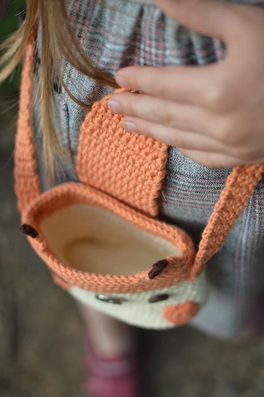 Bolso de ganchillo con diseño de zorro para cámara Instax, foto 4