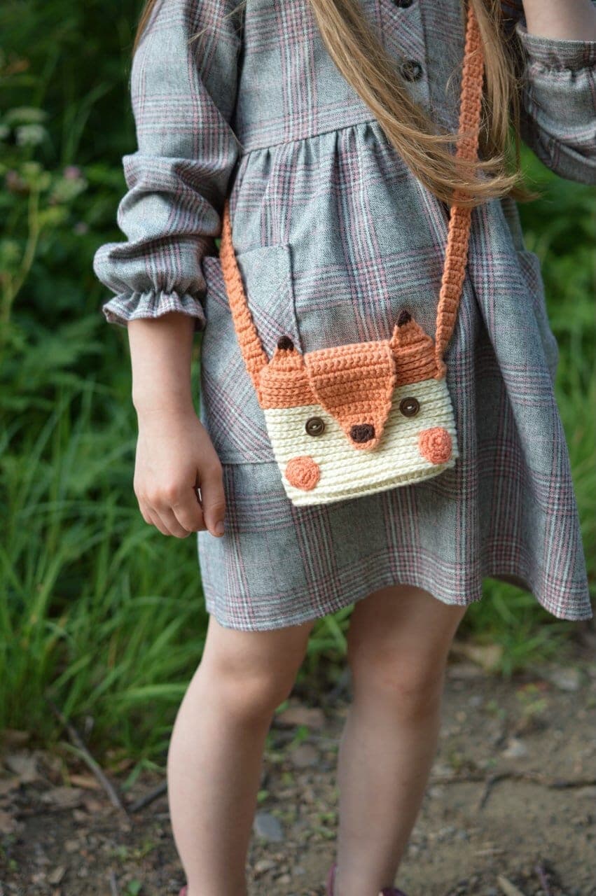 Bolso de ganchillo con diseño de zorro para cámara Instax, foto 11