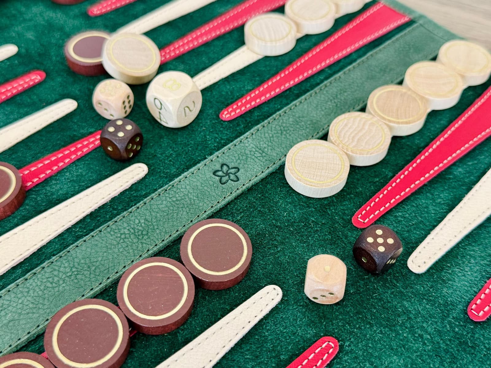 Backgammon de viaje enrollable de cuero, foto 6