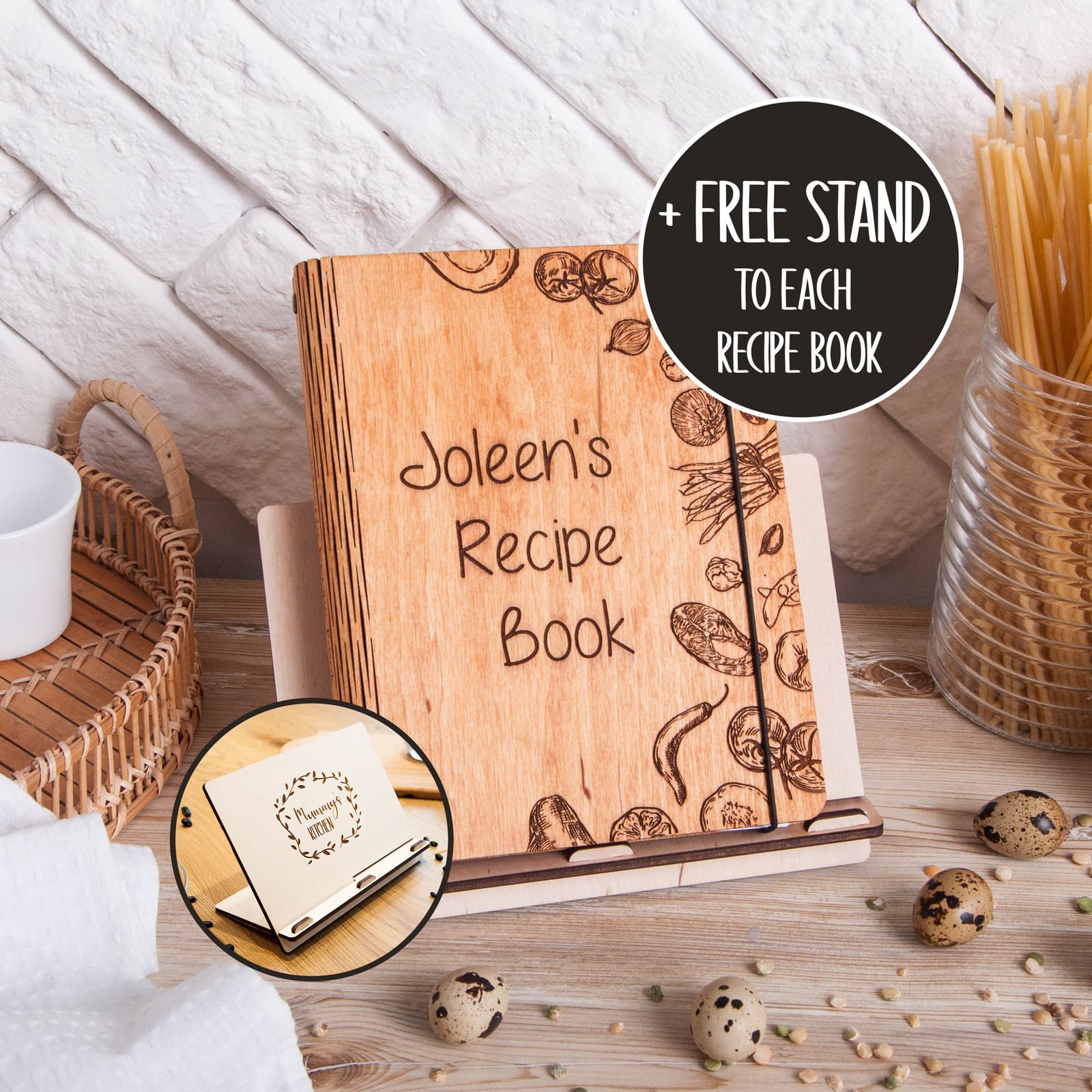 Recetario de madera personalizado para tu suegra,