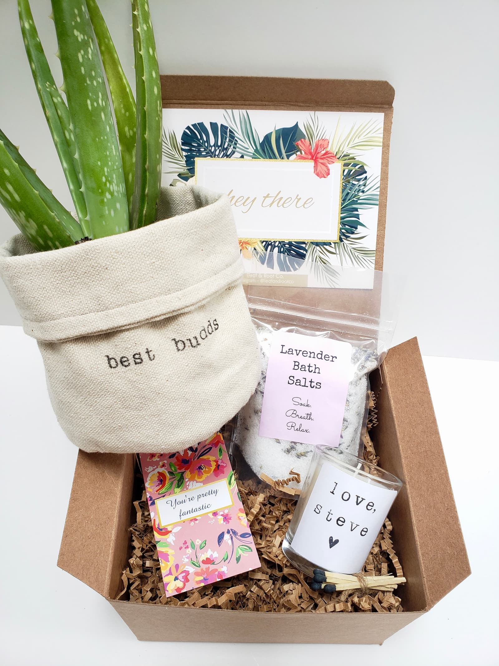 Caja de regalo de autocuidado con vela y sales, foto 2