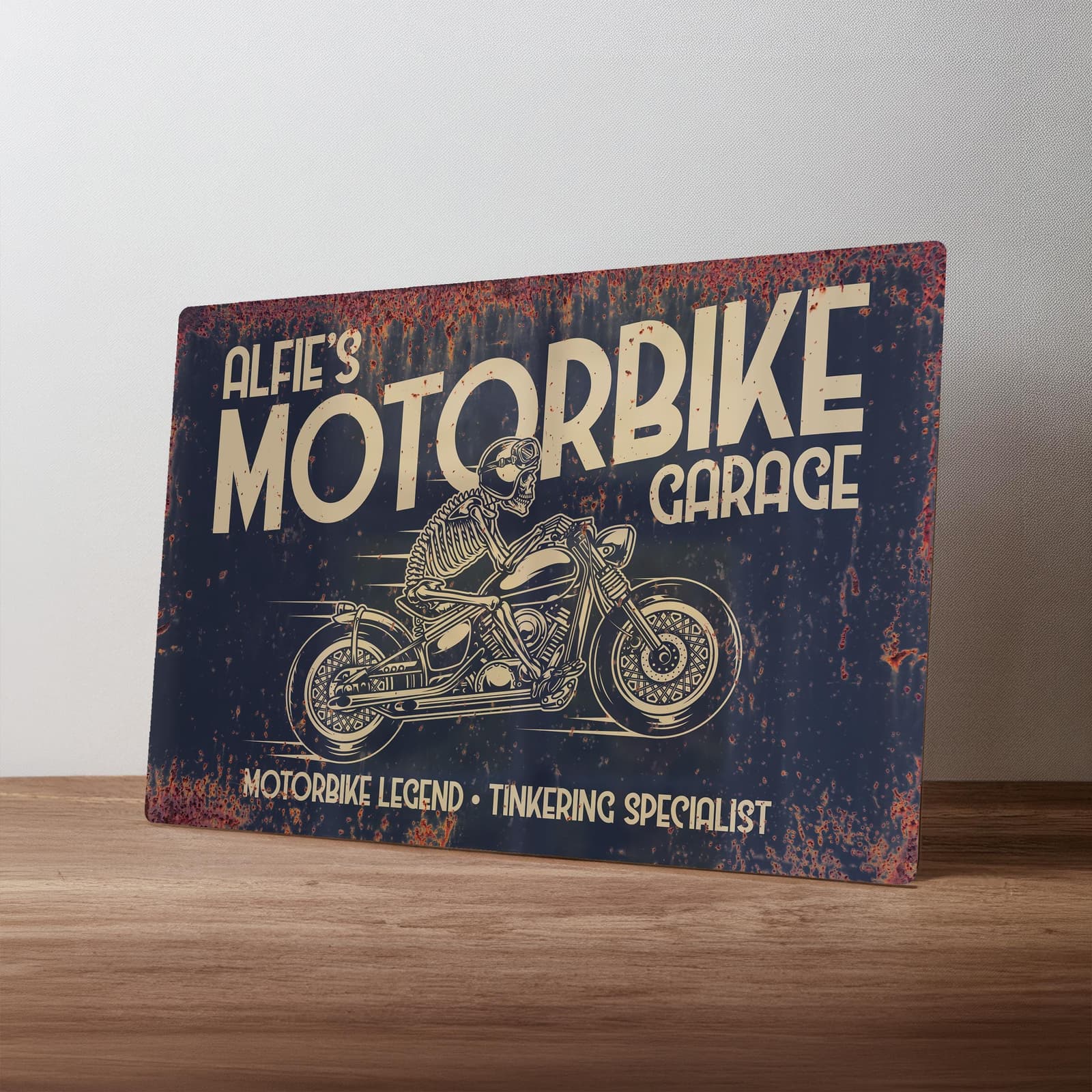 Cartel clásico de moto personalizado para garaje