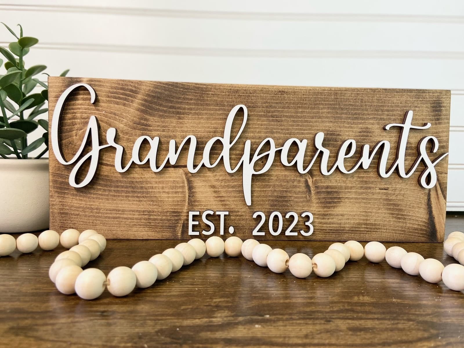Cartel de madera personalizado para abuelos primerizos, foto 2