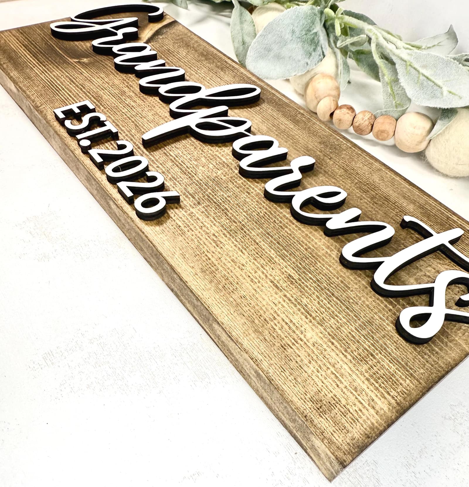 Cartel de madera personalizado para abuelos primerizos, foto 4