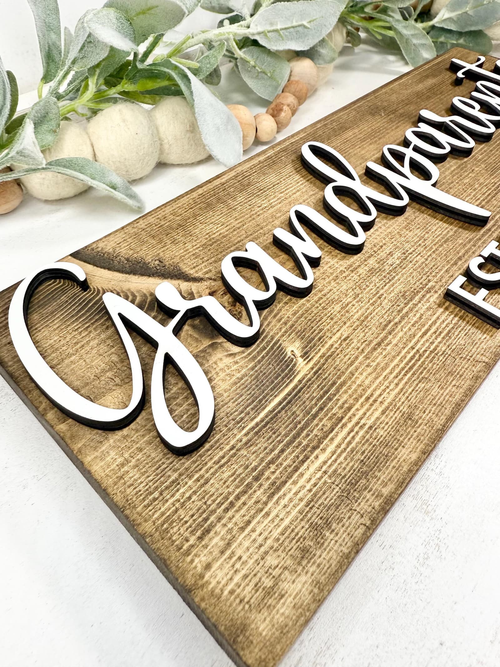 Cartel de madera personalizado para abuelos primerizos, foto 3