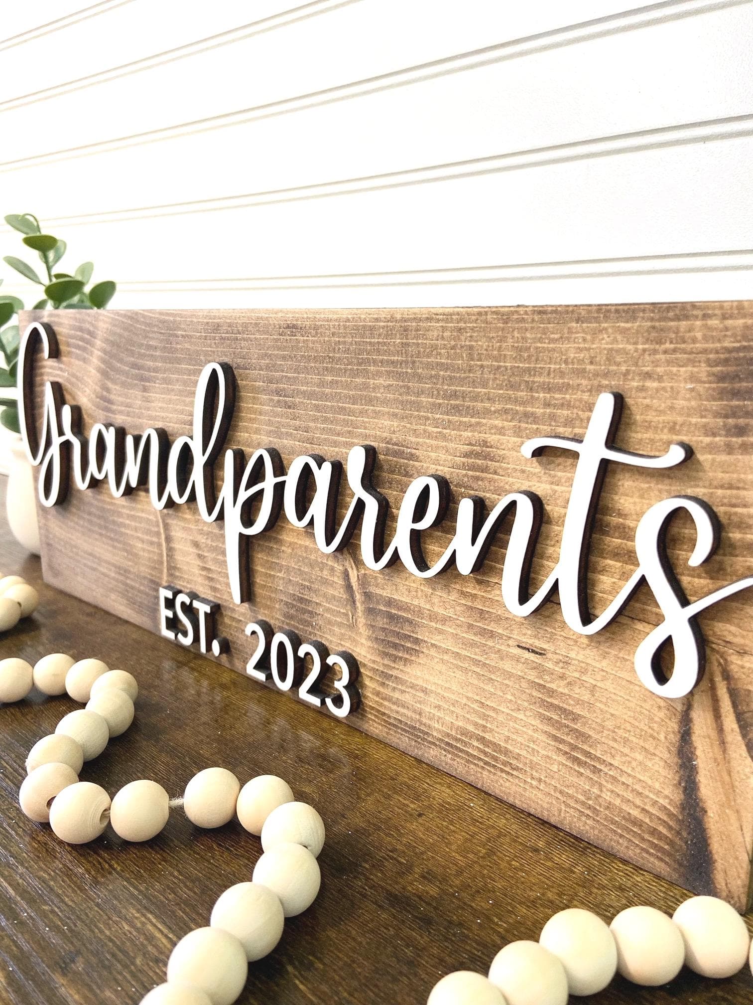 Cartel de madera personalizado para abuelos primerizos, foto 5