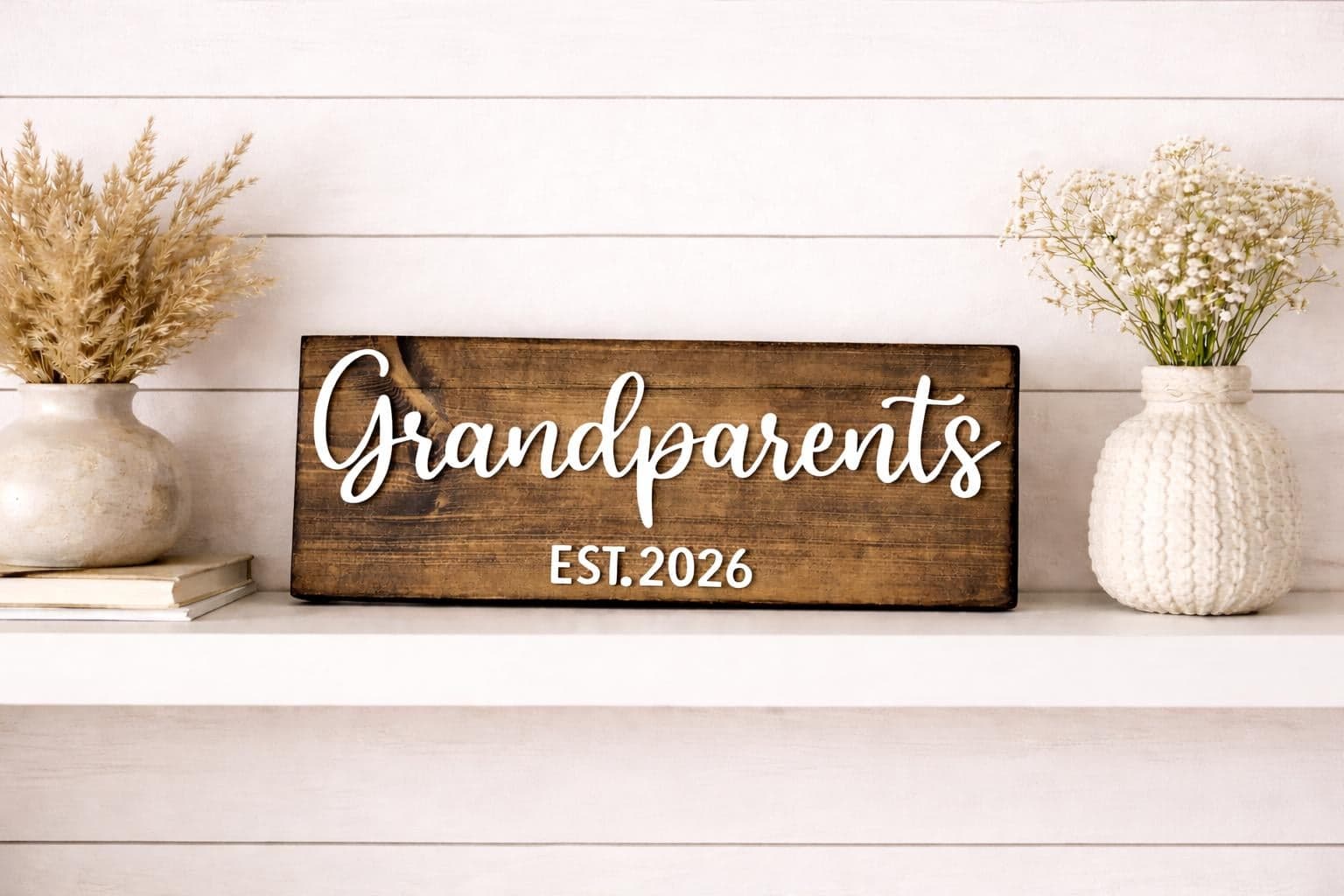 Cartel de madera personalizado para abuelos primerizos