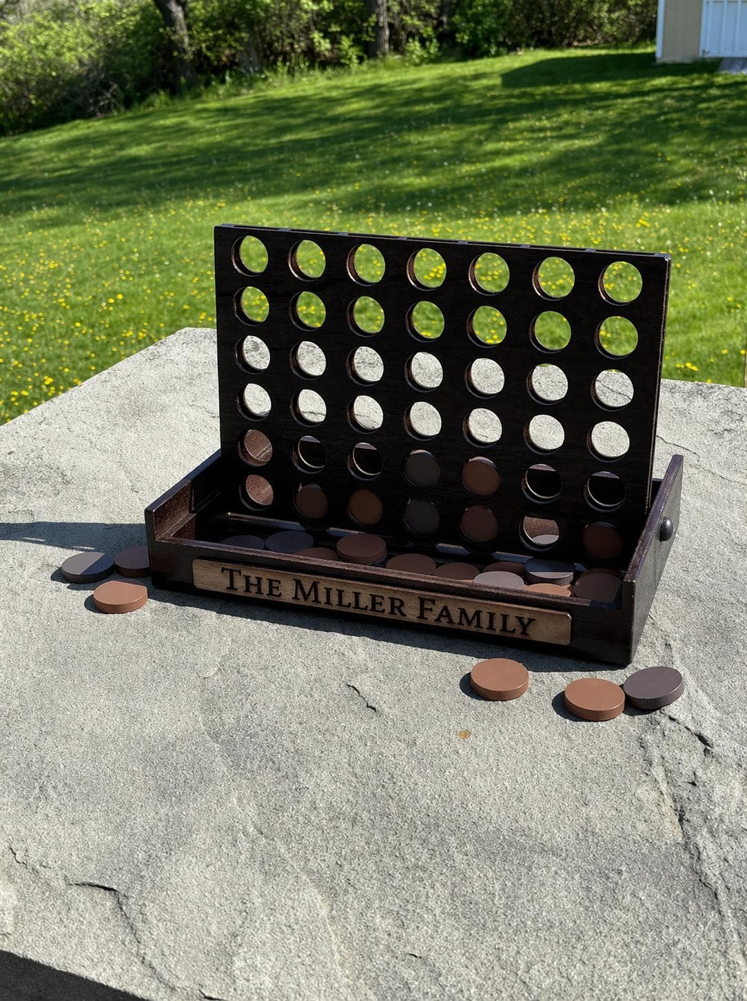 Juego de 4 en raya de madera personalizado, foto 4