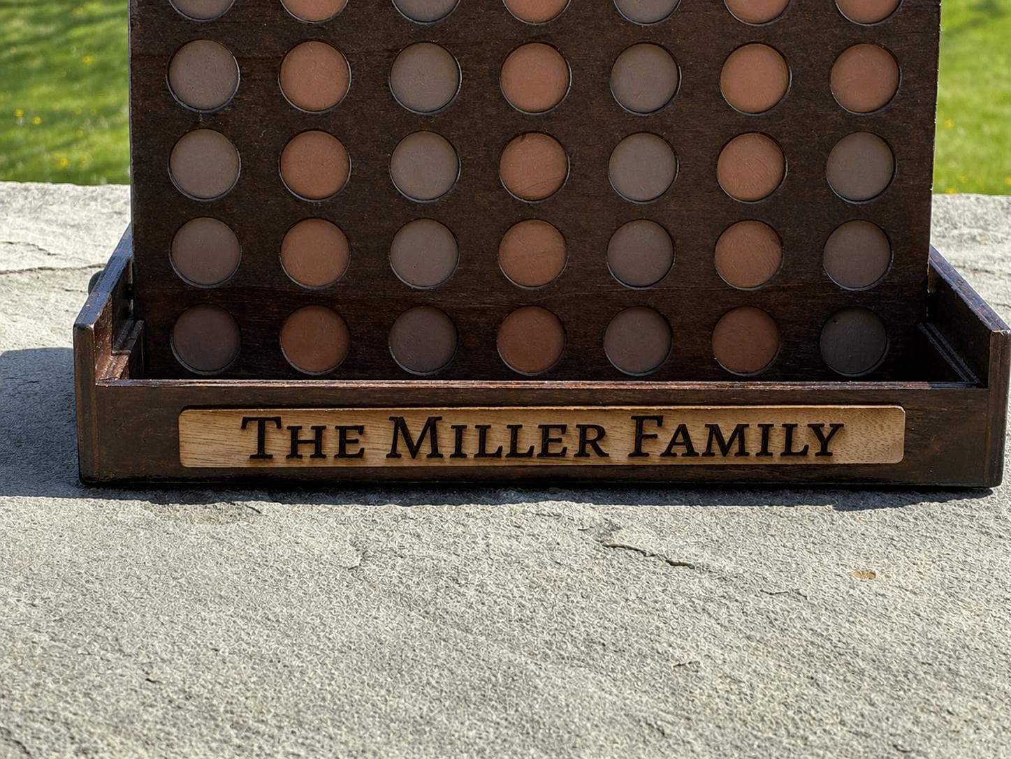 Juego de 4 en raya de madera personalizado, foto 3