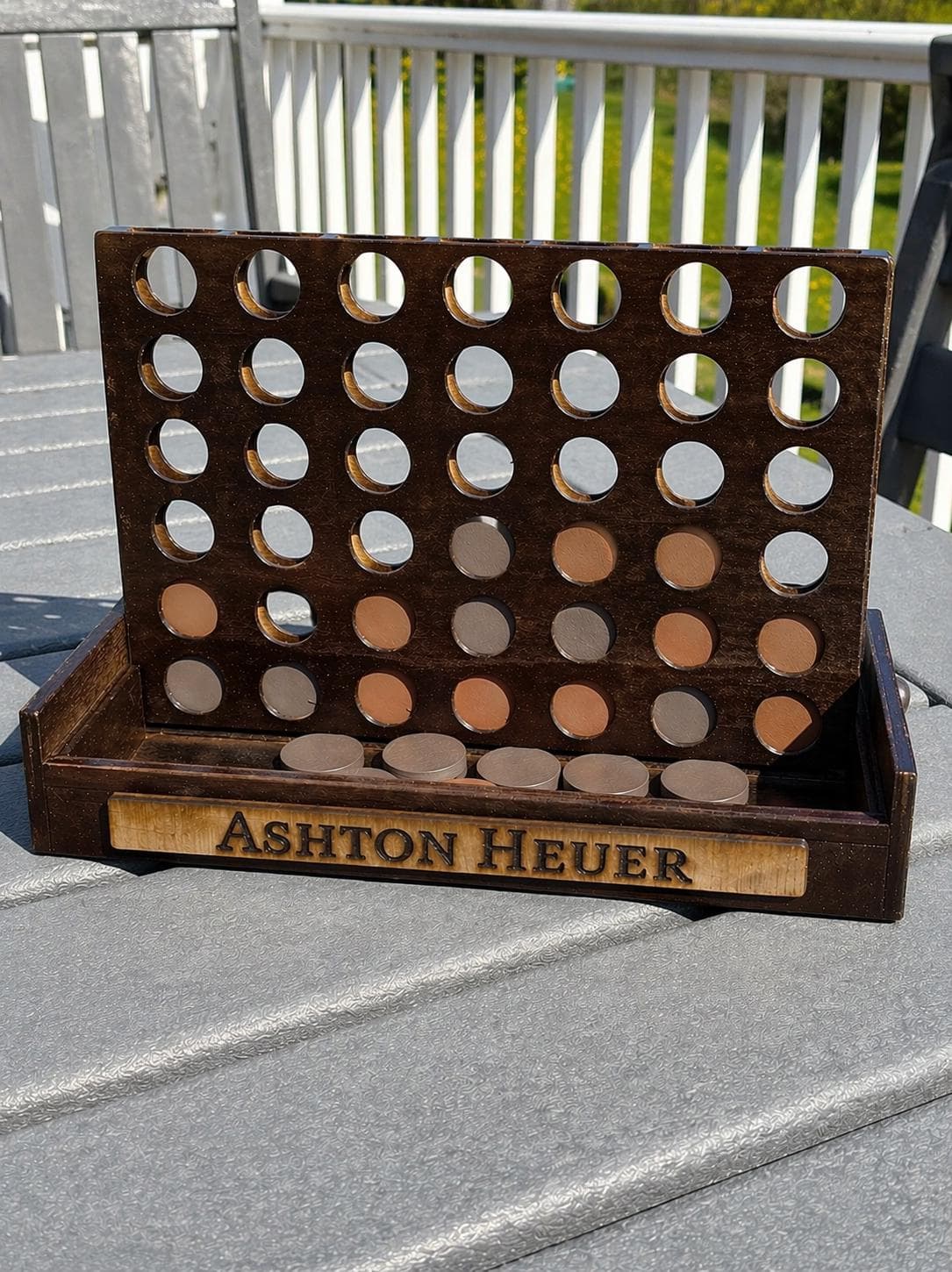 Juego de 4 en raya de madera personalizado, foto 6