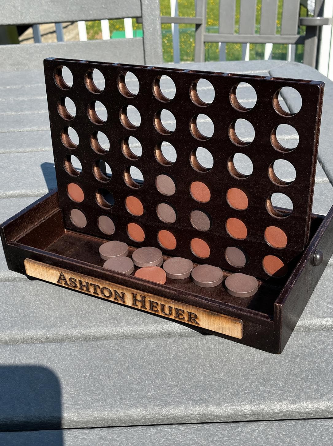 Juego de 4 en raya de madera personalizado, foto 8