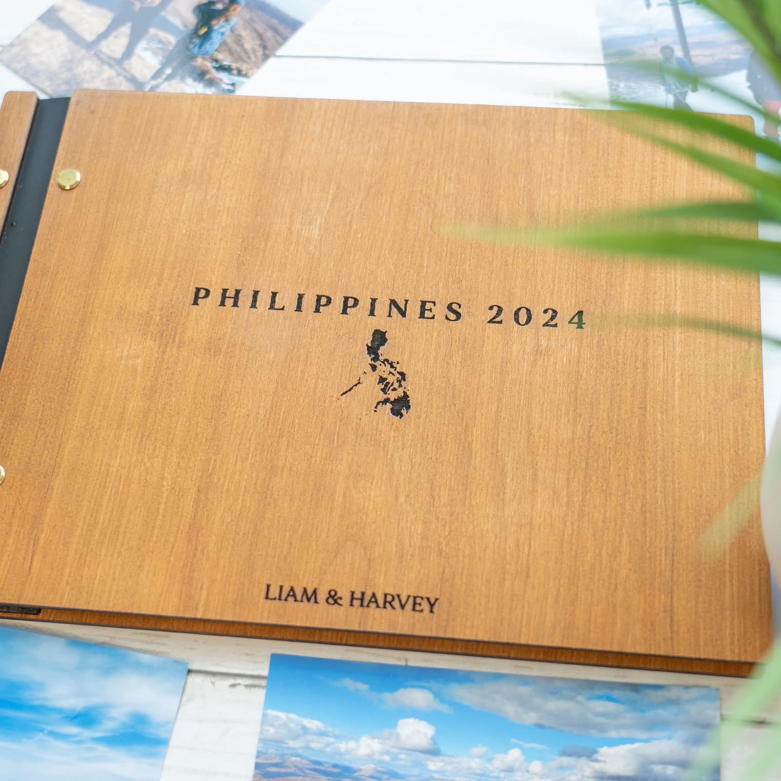 Personalised Adventure Scrapbook, Wooden Scrapbook, Wooden Book, Wooden Photo Album, Travel Journal, Travel Gift, Couples Scrapbook