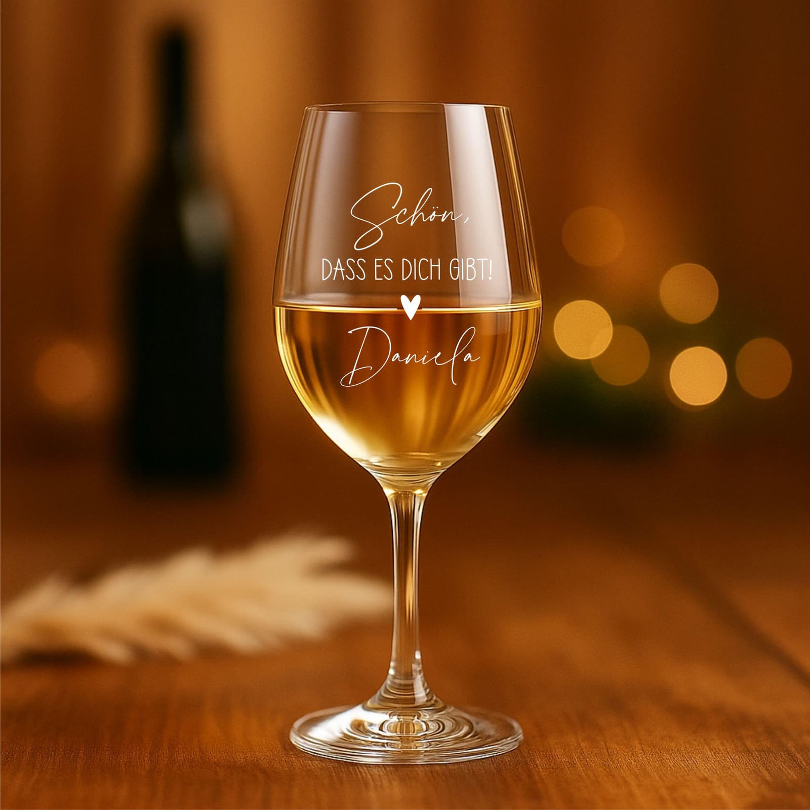 Copa de vino grabada