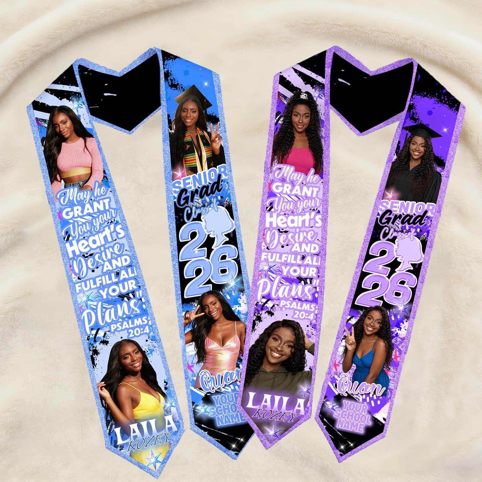 Estola de graduación personalizada con nombre y fotos, foto 8