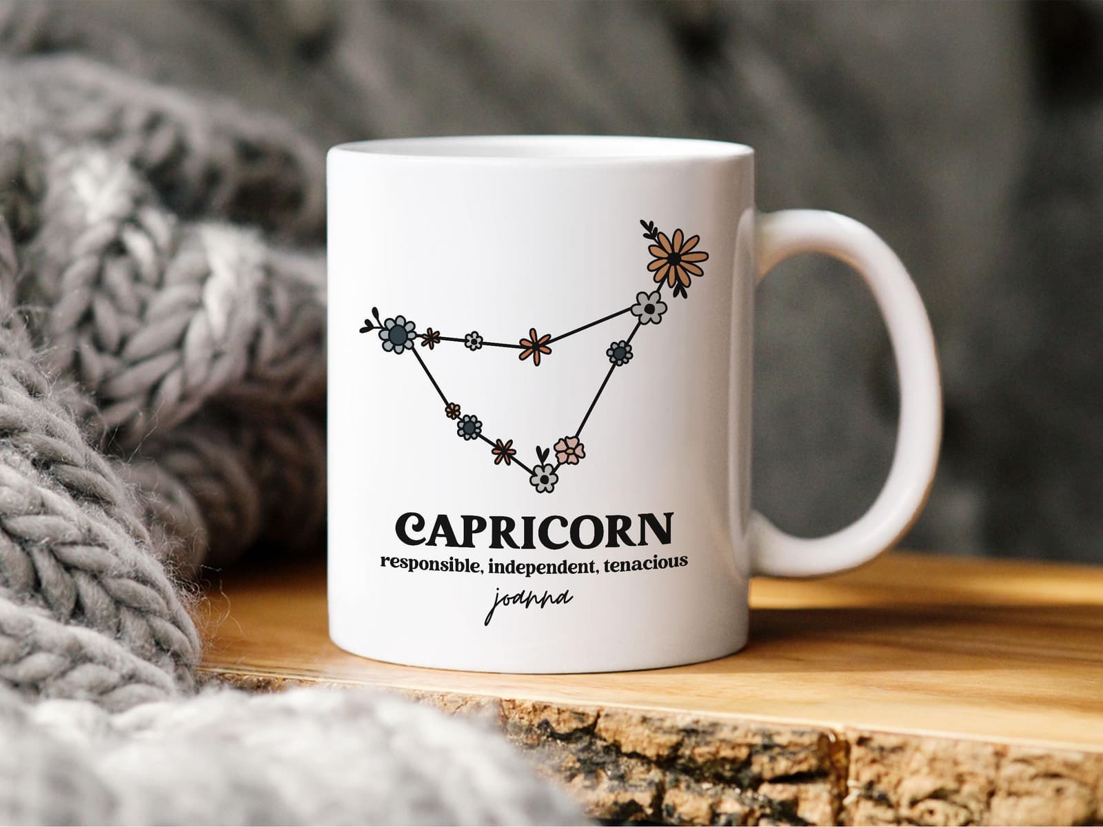 Taza personalizada de capricornio con nombre, foto 3