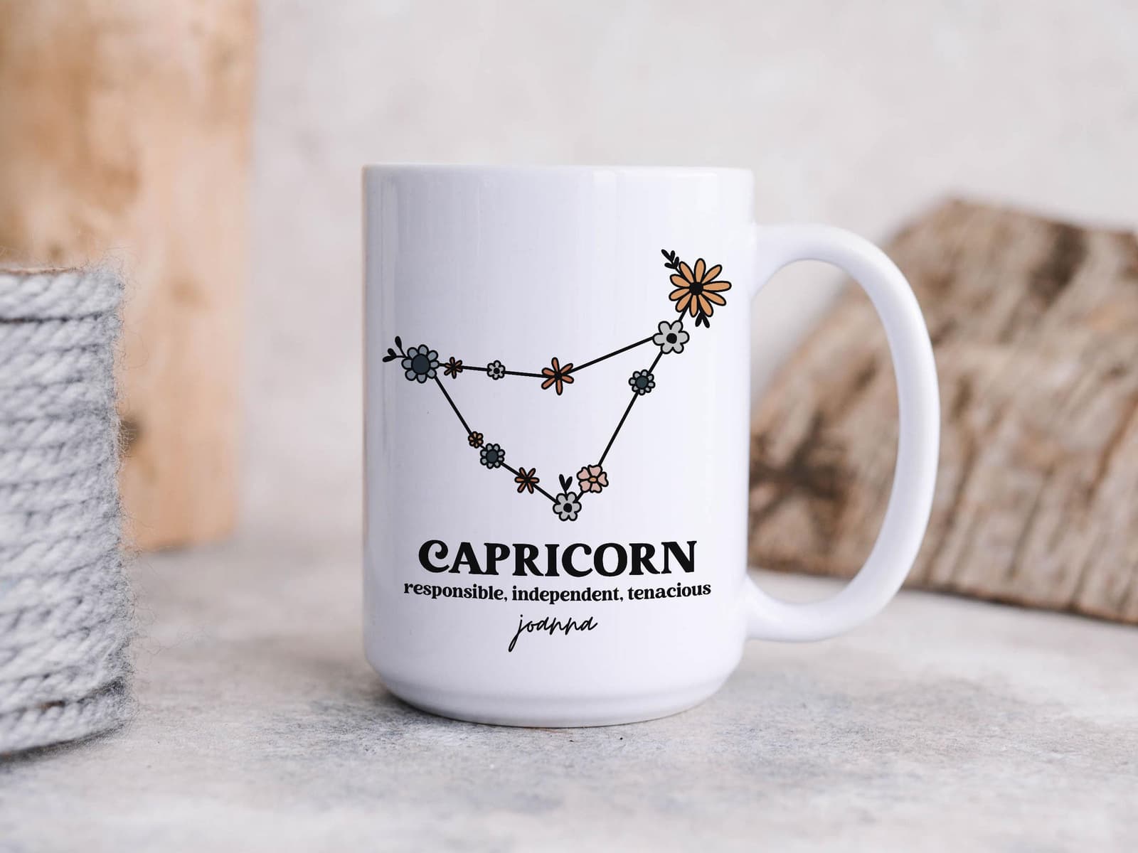 Taza personalizada de capricornio con nombre, foto 4