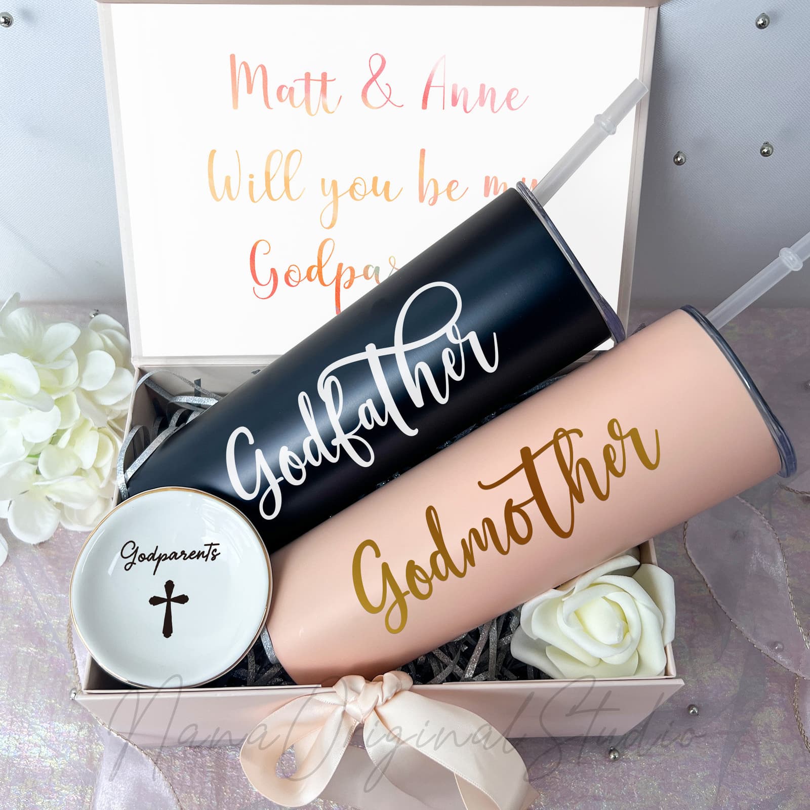 Caja regalo personalizada para pedir ser padrino o madrina,