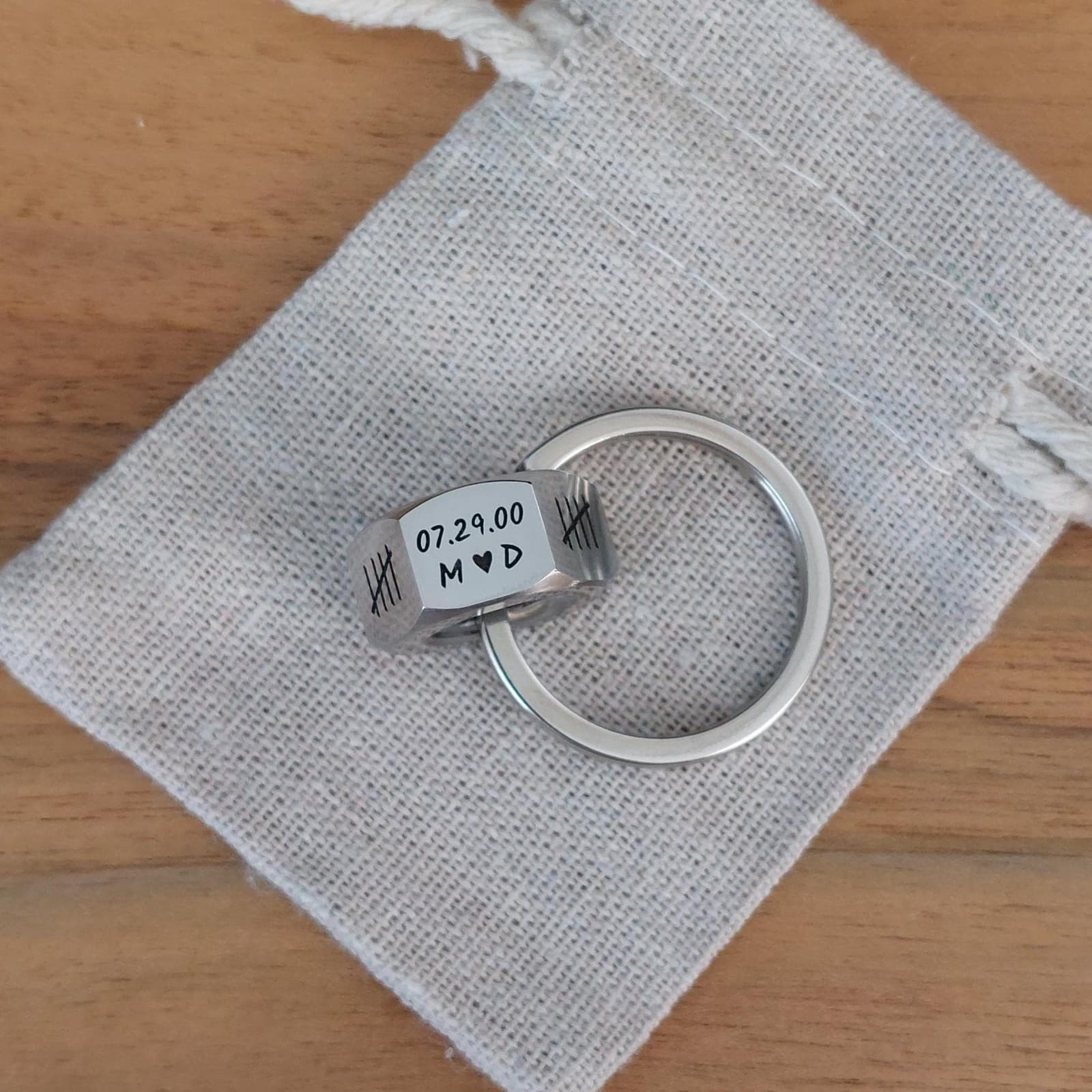 Llavero tuerca personalizado de bodas de plata, foto 7