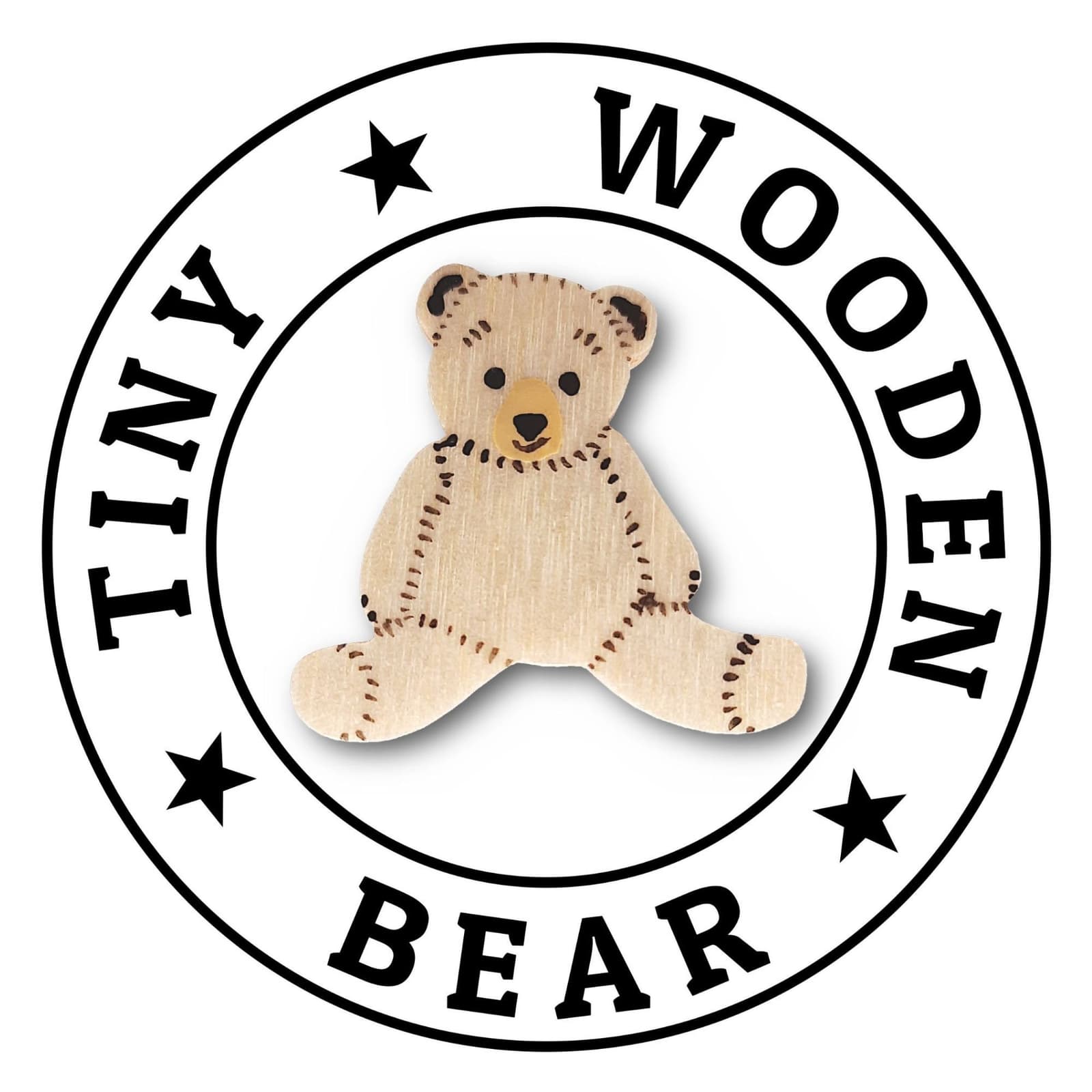 Pin o imán de oso motero de madera, foto 11