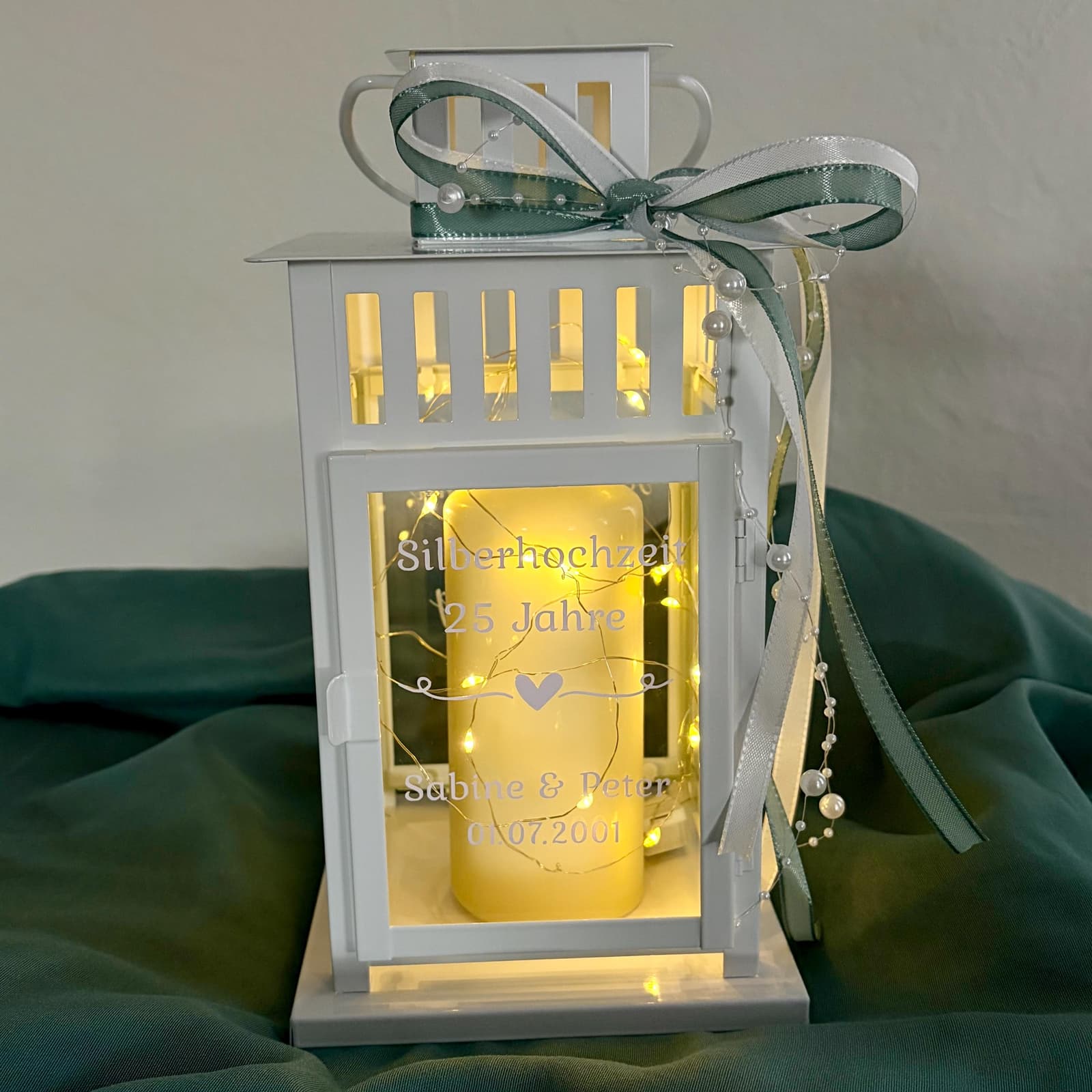 Farolillo personalizado para bodas de plata u oro
