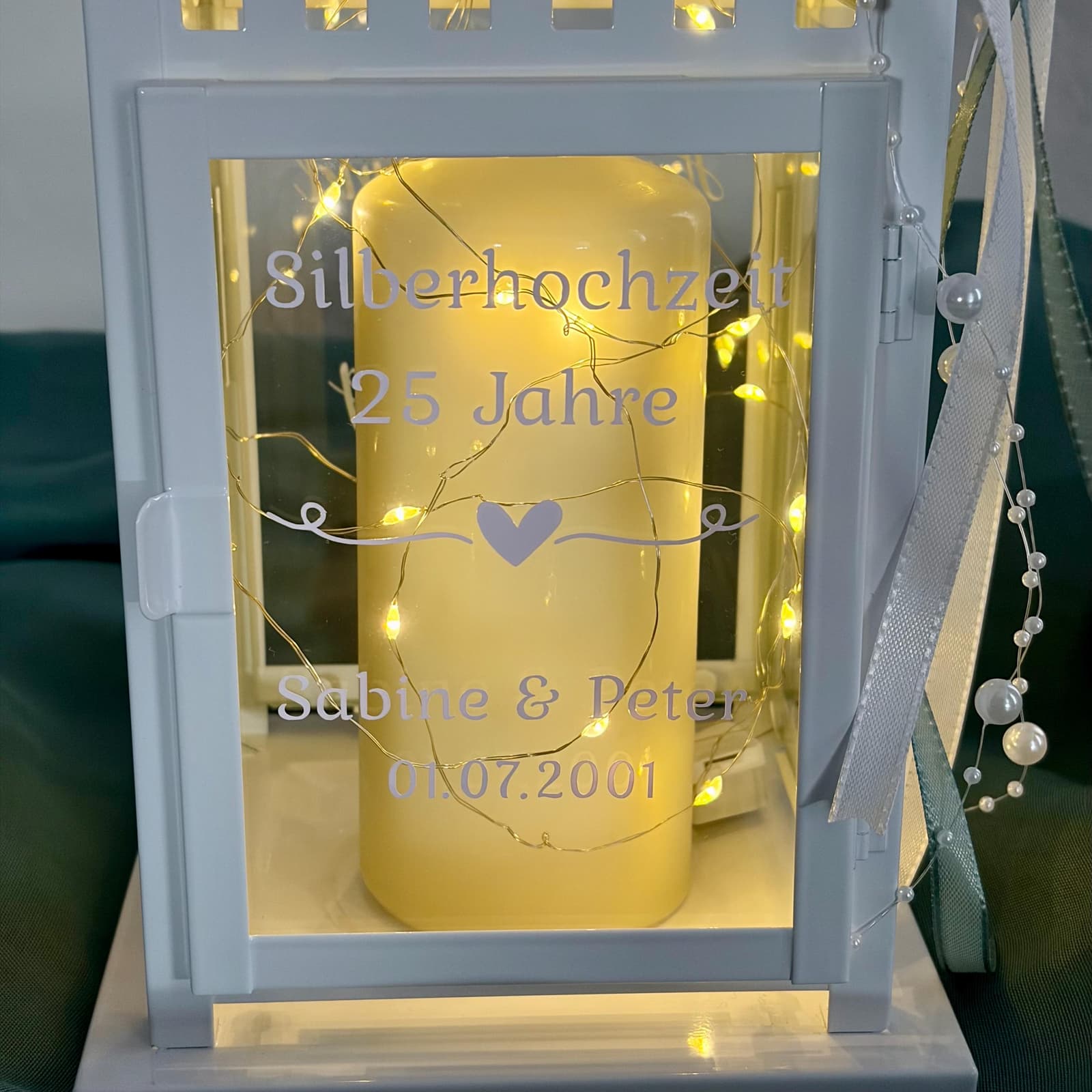 Farolillo personalizado para bodas de plata u oro, foto 3