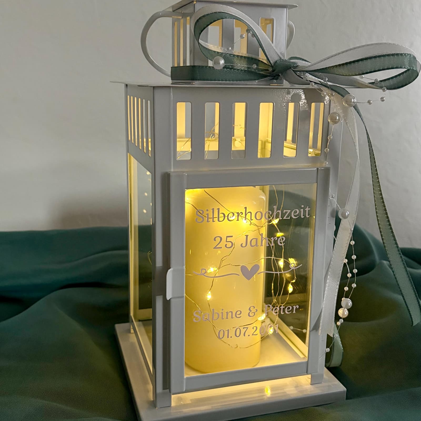 Farolillo personalizado para bodas de plata u oro, foto 2