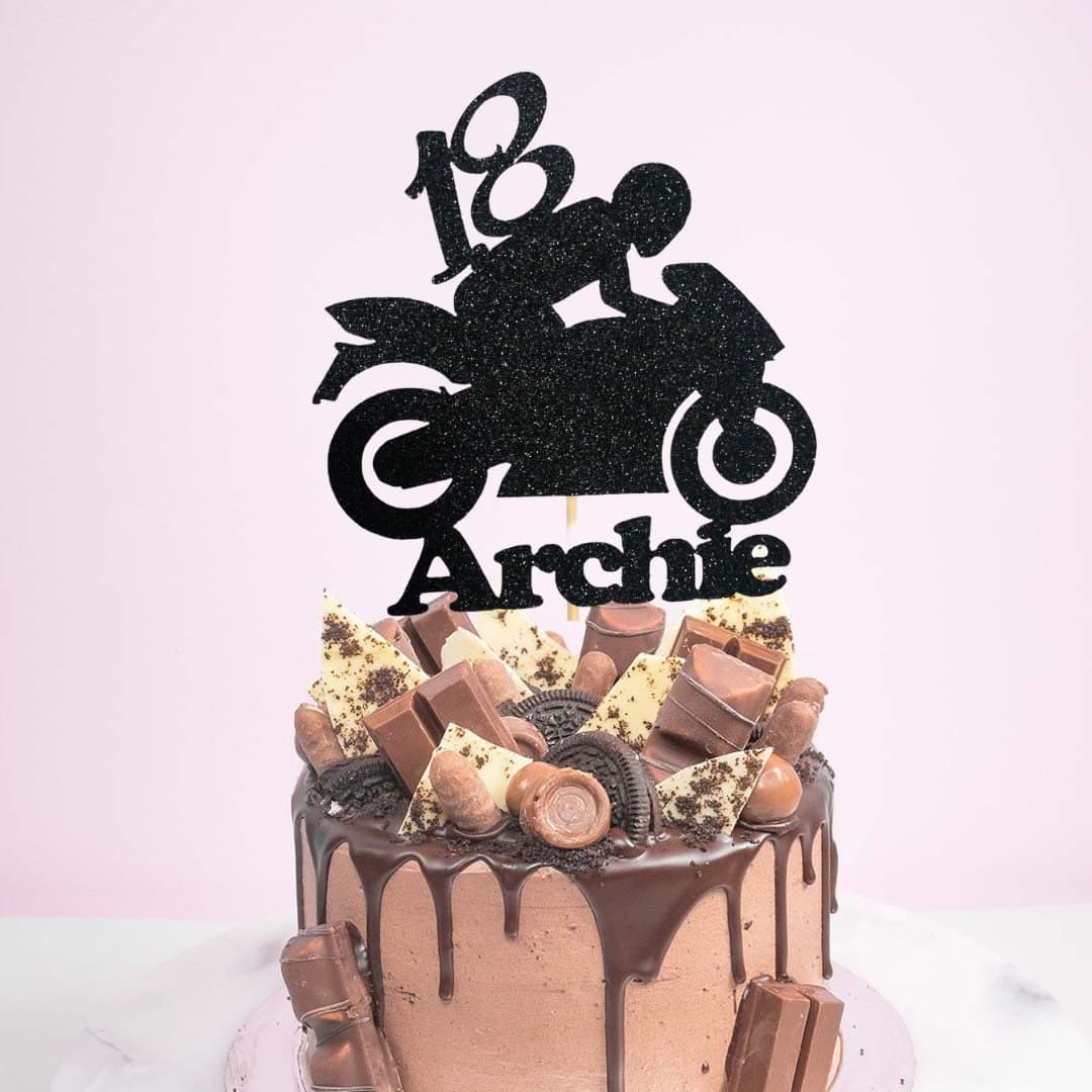 Topper de tarta de moto para cumpleaños, foto 4