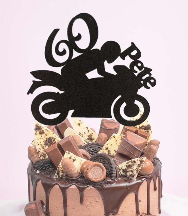 Topper de tarta de moto para cumpleaños, foto 2