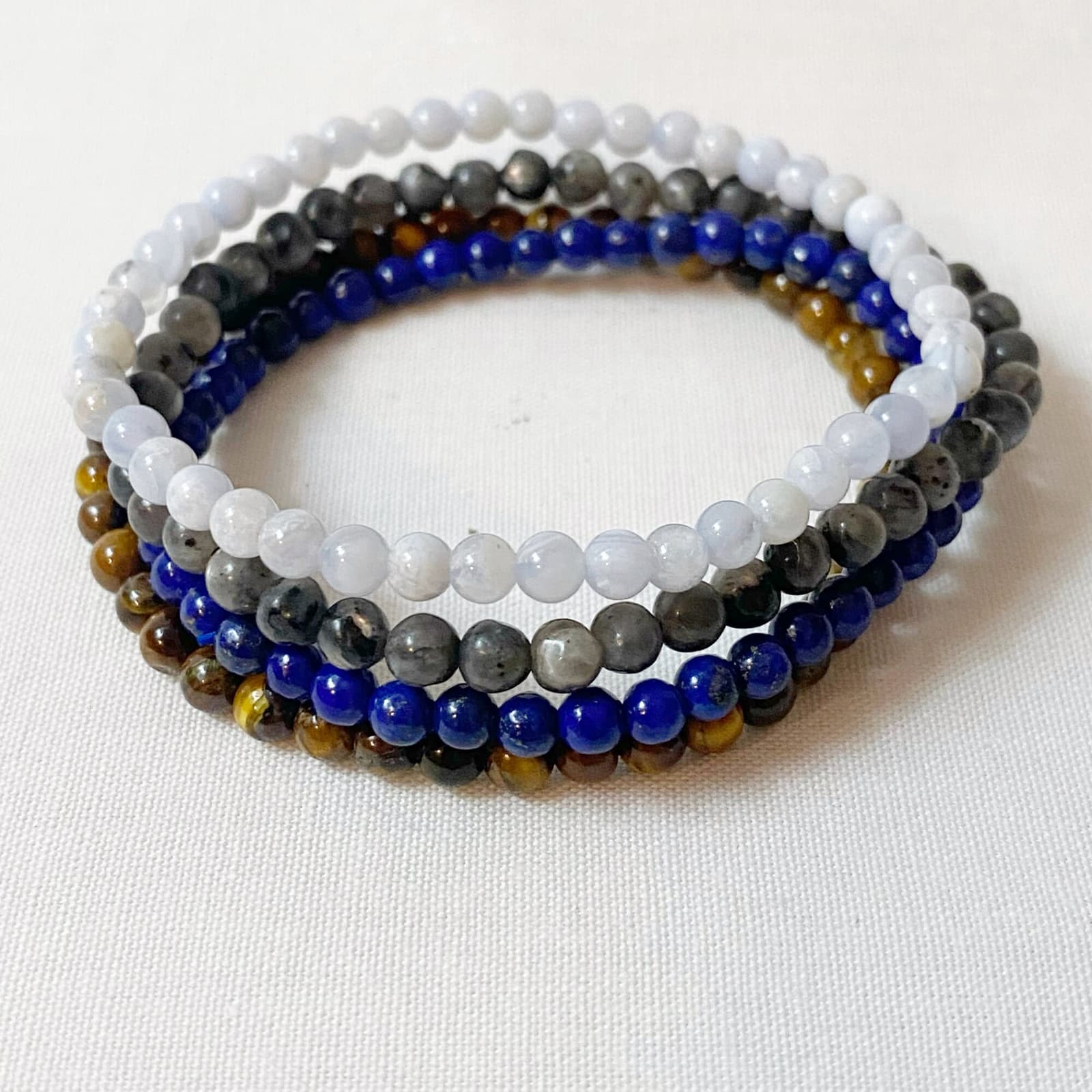 Set de tres pulseras de cristales para Géminis, foto 3